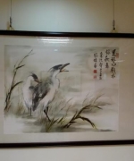 台北國畫名家陳鳳珠老師雙鷺戲水