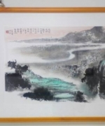 新竹國畫名家潘瑞美老師陽明山遠眺觀音山